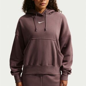 Nike Oversized Brown Cropped Hoodie